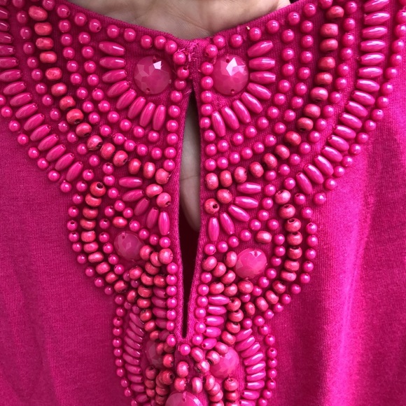 NWOT! - DANA BUCHMAN Bead Embellished Cotton Modal Top - Picture 3 of 5